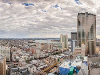 Unparalleled panoramic city views of the french quarter, mississippi river, crescent city connection, mercedes benz superdome, and new orleans skyline